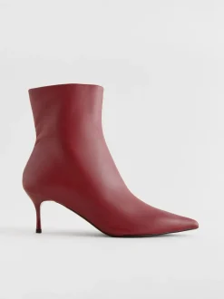 Bordeauxrood - Pointed Toe Skinny Heeled Ankle Boots