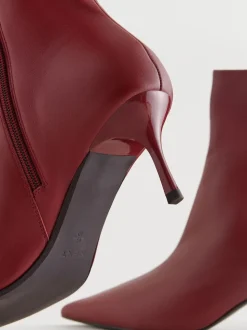 Bordeauxrood - Pointed Toe Skinny Heeled Ankle Boots