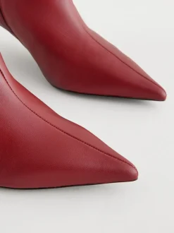 Bordeauxrood - Pointed Toe Skinny Heeled Ankle Boots