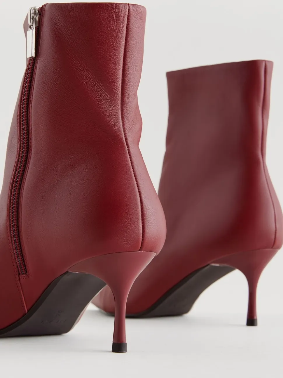 Bordeauxrood - Pointed Toe Skinny Heeled Ankle Boots