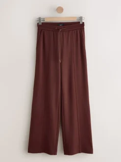 Bordeauxrood - Premium jersey joggingbroek met wijde pijpen