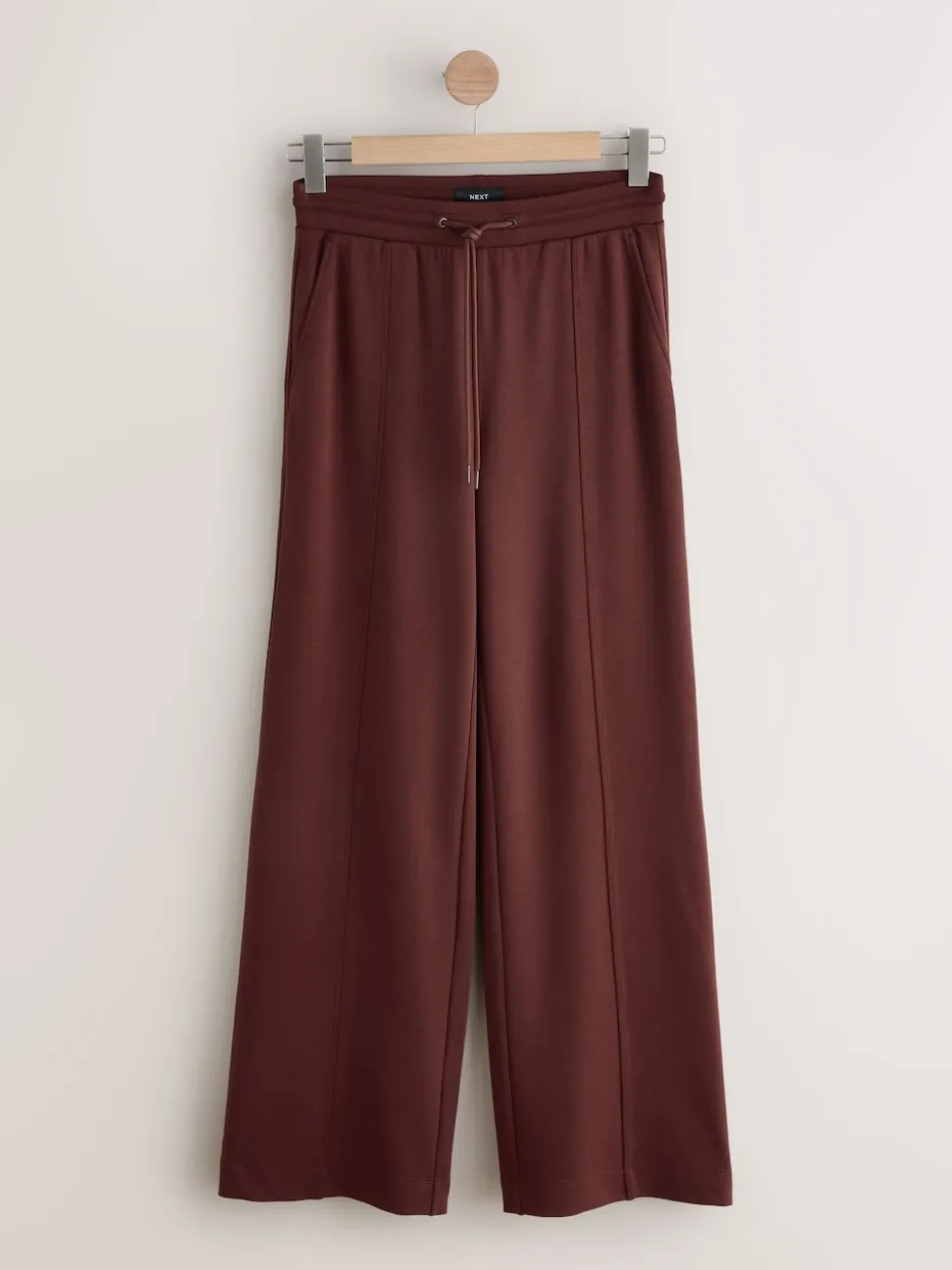 Bordeauxrood - Premium jersey joggingbroek met wijde pijpen