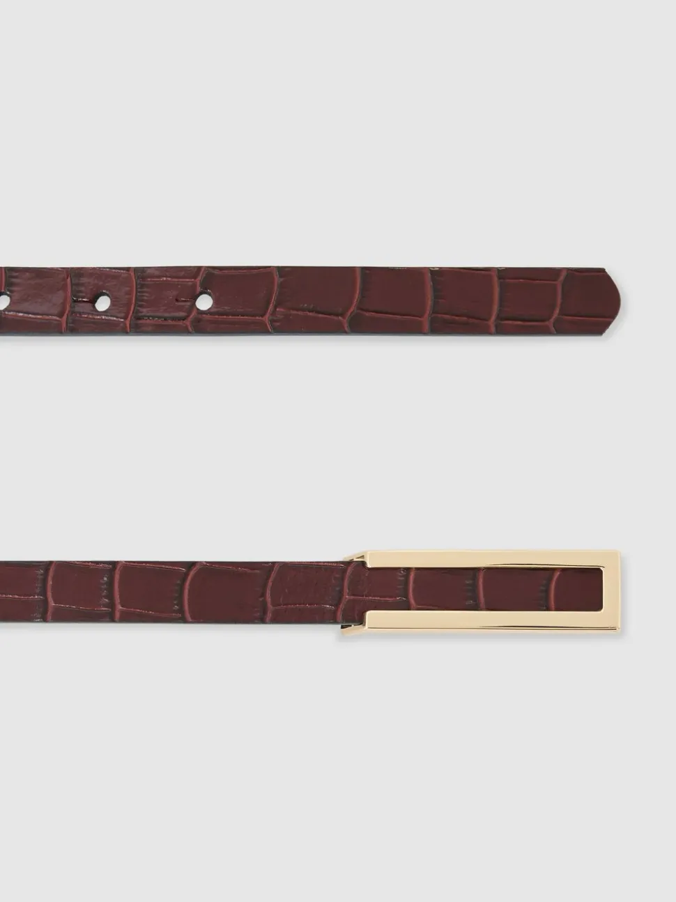 Bordeauxrood - Reiss Bronya Leather Crocodile-Effect Belt