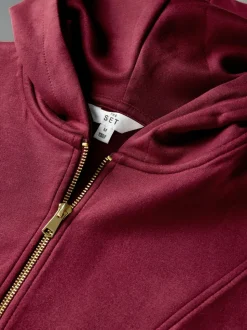 Bordeauxrood - The Set oversized modal Sweatshirt met ritssluiting en Joggingbroeken
