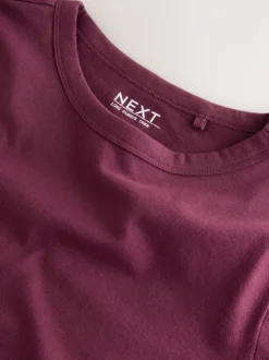 Bordeauxrood - T-shirt met lange mouwen en ronde hals