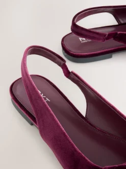 Bordeauxrood fluweel - Forever Comfort® ballerina's met strik, spitse neus en hielbandje