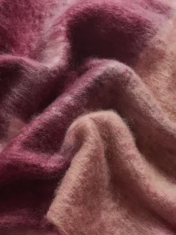 Bordeauxrood geruit - Lipsy Cosy geborstelde sjaal