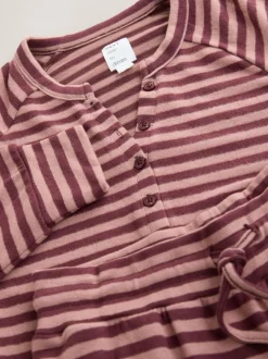 Bordeauxrood gestreept - Behaaglijke pyjama met lange mouwen