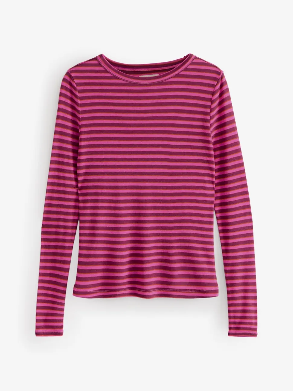 Bordeauxrood gestreept - T-shirt met lange mouwen en ronde hals