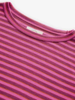 Bordeauxrood gestreept - T-shirt met lange mouwen en ronde hals