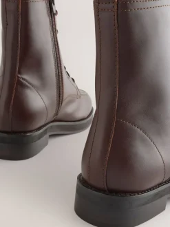 Bordeauxrood leer - Forever Comfort® - Enkellaarzen met vetersluiting