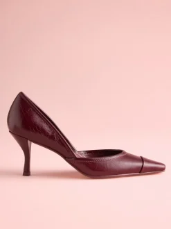 Bordeauxrood leer - Tabitha Simmons x Next Mary Grace Leather Chisel Toe Court Heels