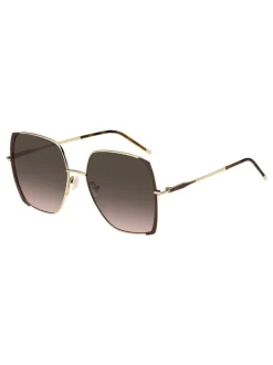 BOSS - Oversized vierkante gouden zonnebril
