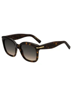 BOSS - Oversized vierkante Havana zonnebril