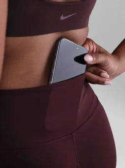 Bourgondië crush - Nike One Seamless Front High Waisted Full Length Leggings