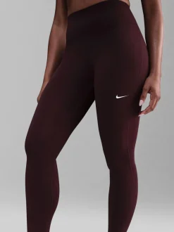 Bourgondië crush - Nike One Seamless Front High Waisted Full Length Leggings