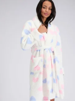 Boux Avenue Fluffy Boucle Heart Midi Dressing Gown