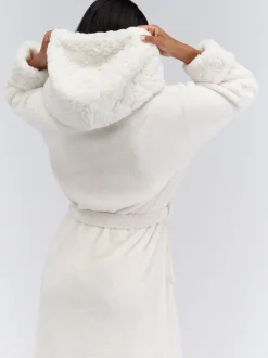 Boux Avenue Fur Trim Long Dressing Gown
