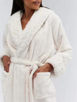 Boux Avenue Fur Trim Long Dressing Gown