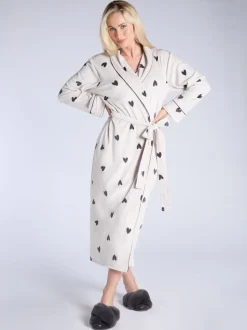 Boux Avenue Heart Velour Long Robe
