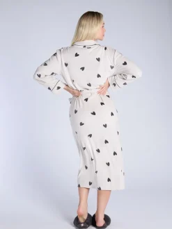 Boux Avenue Heart Velour Long Robe