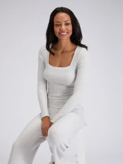 Boux Avenue Lace Trim Rib Pyjamas Set