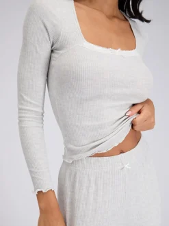 Boux Avenue Lace Trim Rib Pyjamas Set