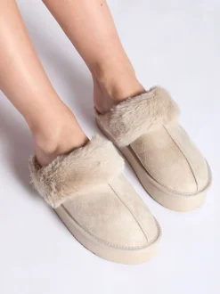 Boux Avenue Platform Suedette Mule Slippers