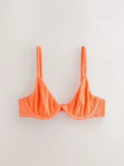 Bright Orange Crinkle - Beugelbikinitop zonder vulling