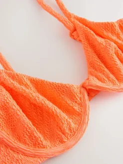Bright Orange Crinkle - Beugelbikinitop zonder vulling