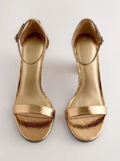 Brons - Sandalen met blokhak