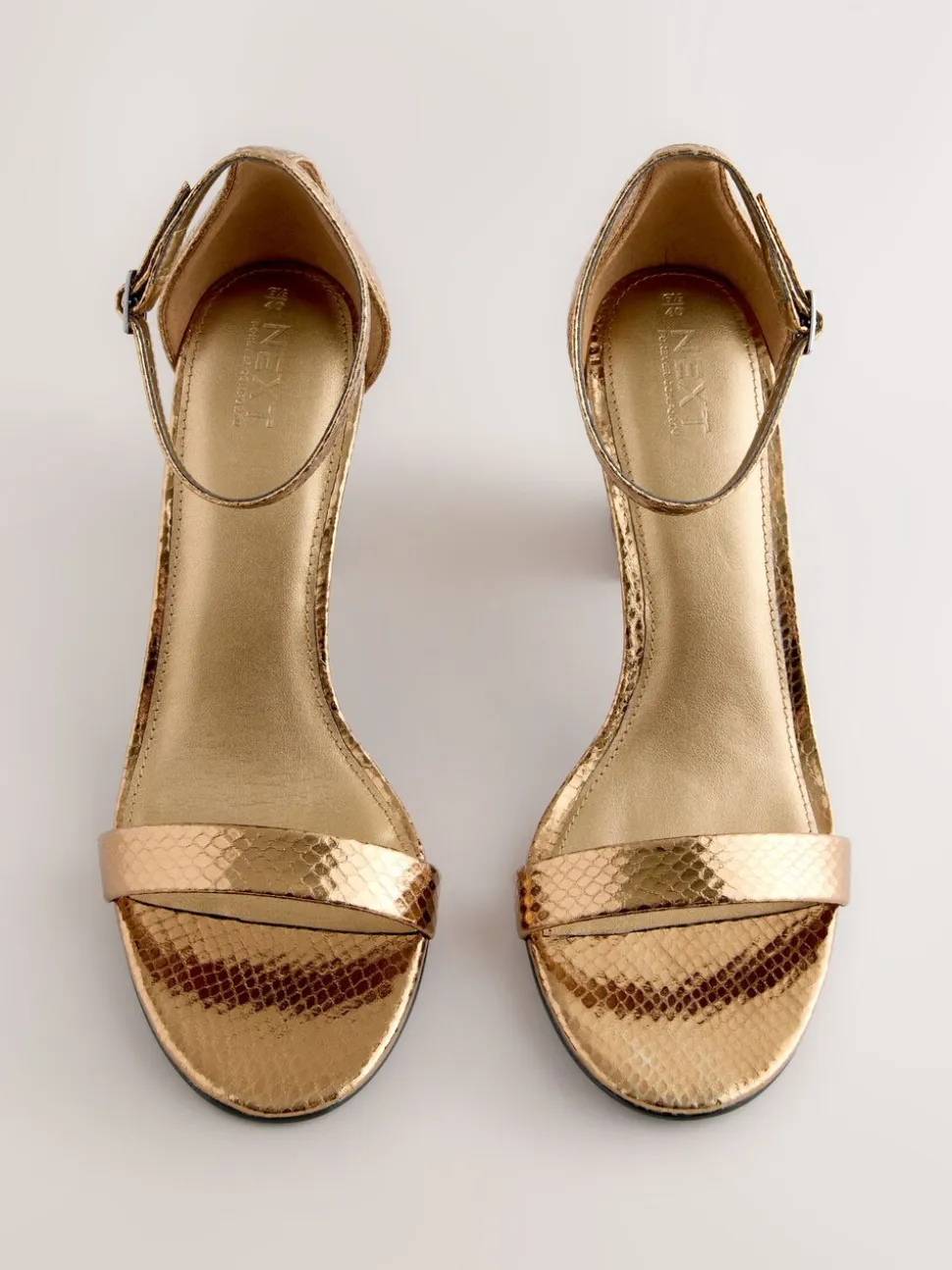 Brons - Sandalen met blokhak