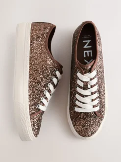 Bronskleurig met glitter - Forever Comfort® Glitter Baseball Lace Up Trainers