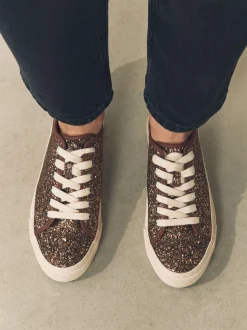 Bronskleurig met glitter - Forever Comfort® Glitter Baseball Lace Up Trainers