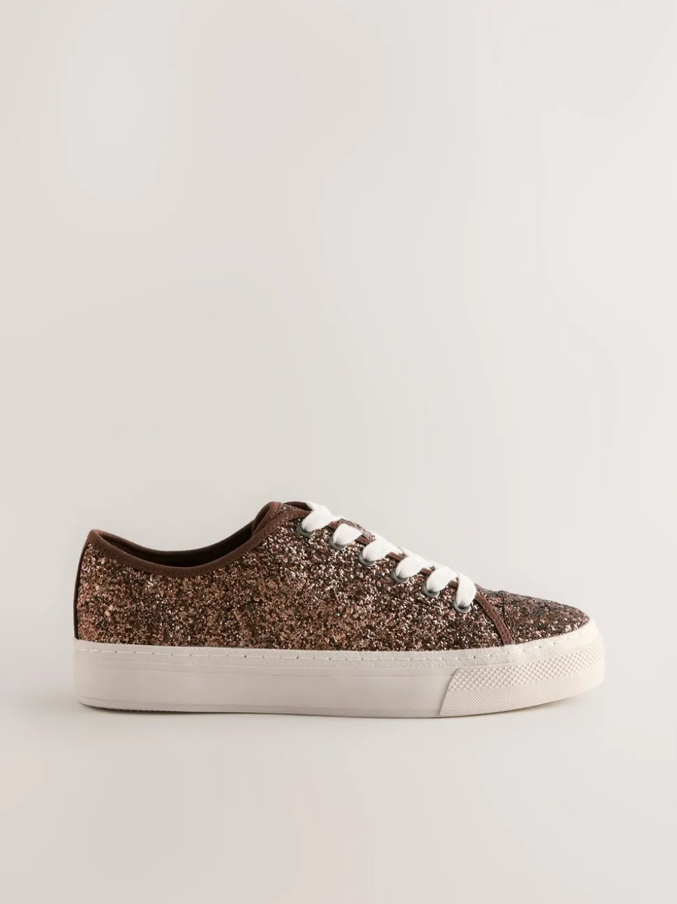 Bronskleurig met glitter - Forever Comfort® Glitter Baseball Lace Up Trainers