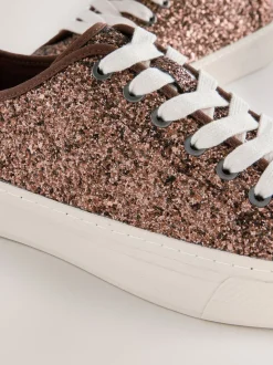 Bronskleurig met glitter - Forever Comfort® Glitter Baseball Lace Up Trainers