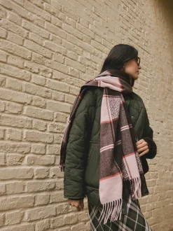 Brown Textured Check - Halfzware sjaal