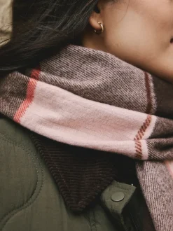 Brown Textured Check - Halfzware sjaal