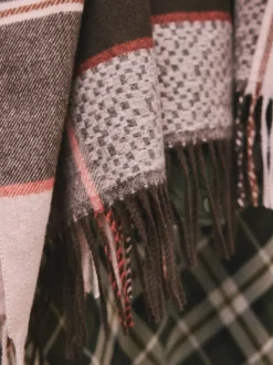 Brown Textured Check - Halfzware sjaal