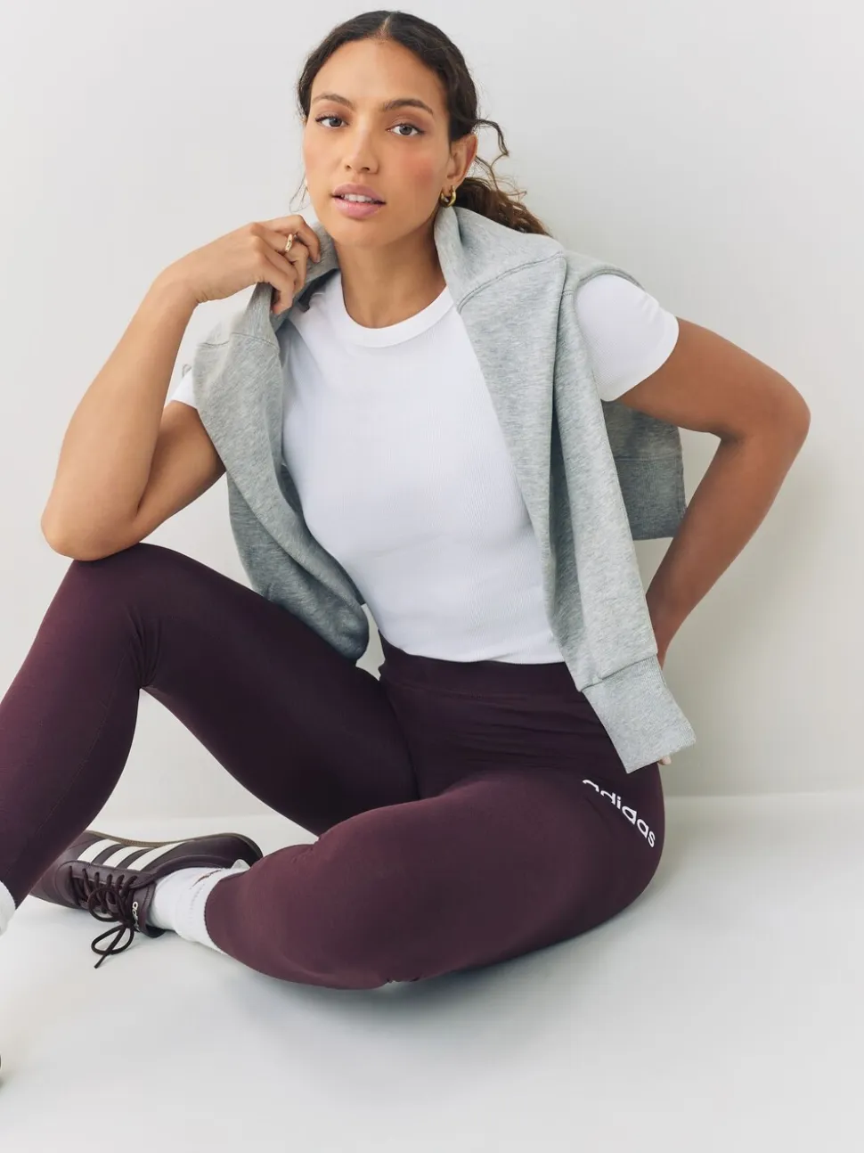 Bruin - adidas Essentials Linear katoenen legging