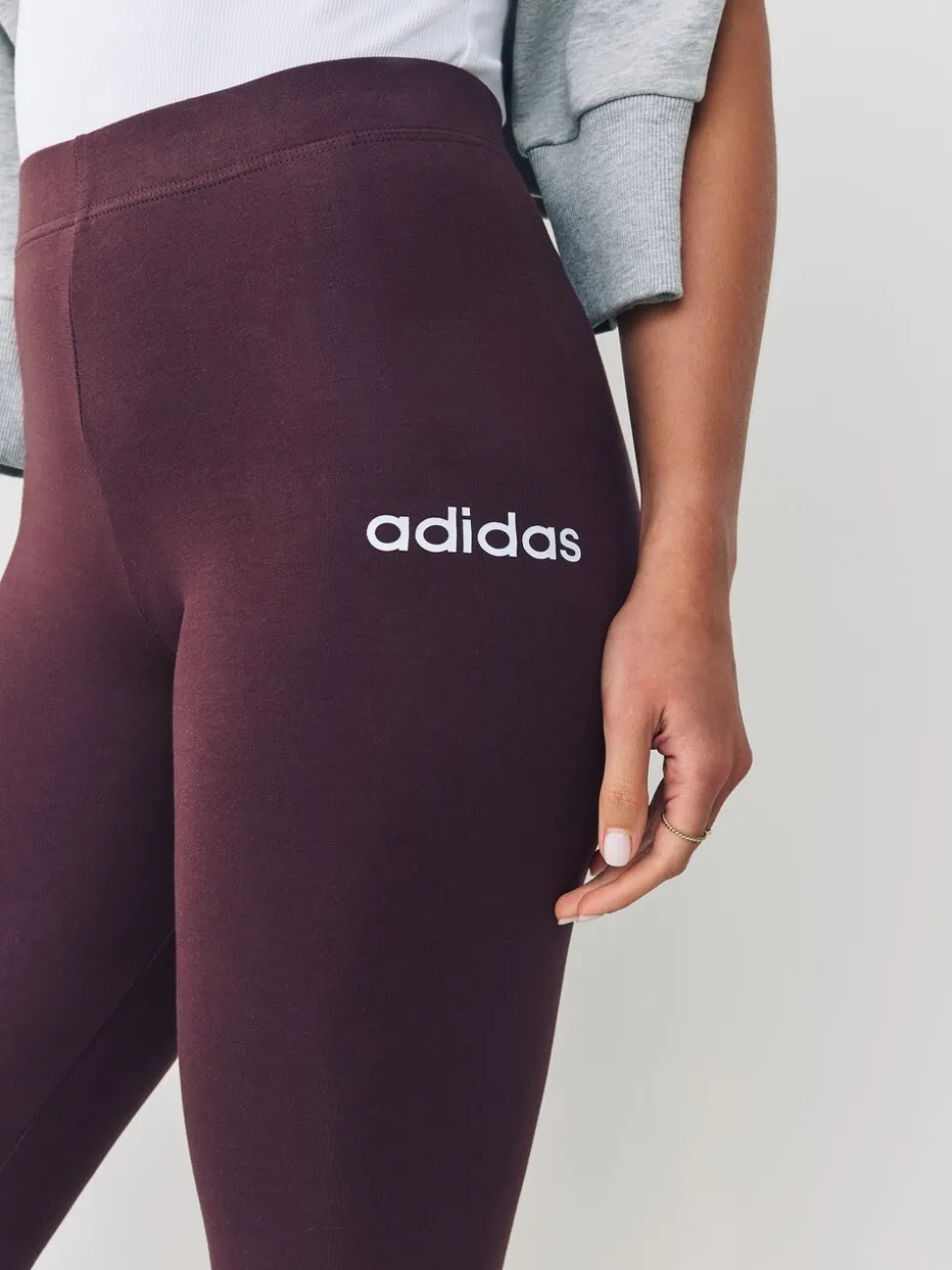 Bruin - adidas Essentials Linear katoenen legging