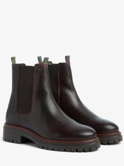 Bruin - Barbour® Evie leren Chelsea-laars