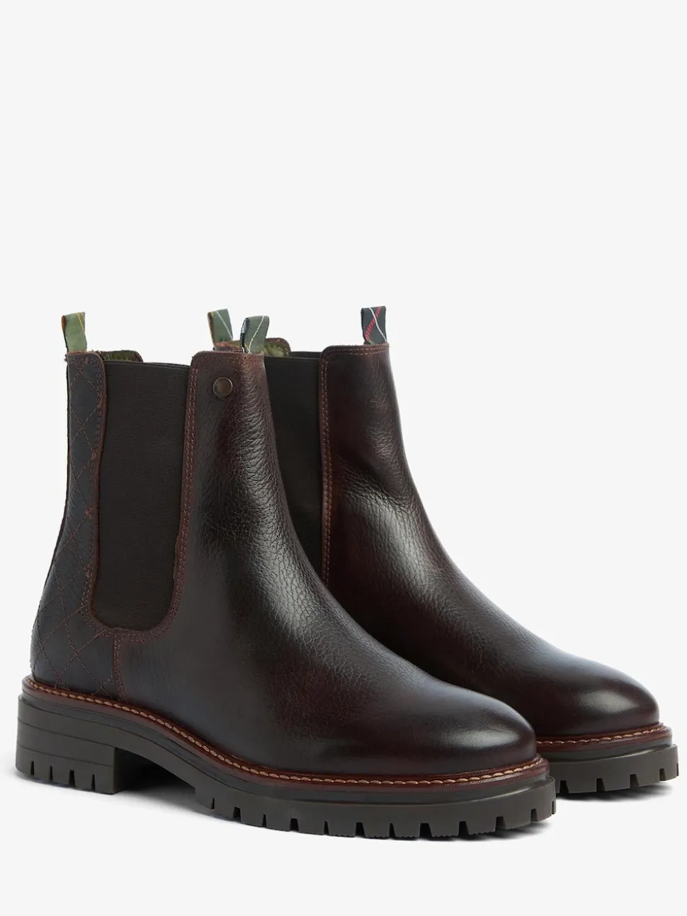Bruin - Barbour® Evie leren Chelsea-laars