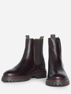 Bruin - Barbour® Evie leren Chelsea-laars