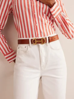 Bruin - Boden - Snaffle leren riem met rand