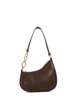 Bruin - Dune London Direction Small nette schoudertas met ronde hals