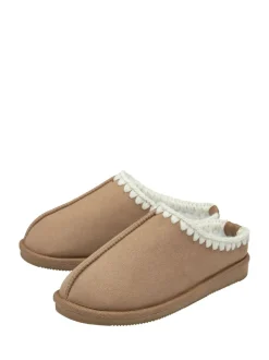 Bruin - Dunlop Faux Suede Whipstitch Mule Slippers
