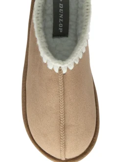 Bruin - Dunlop Faux Suede Whipstitch Mule Slippers