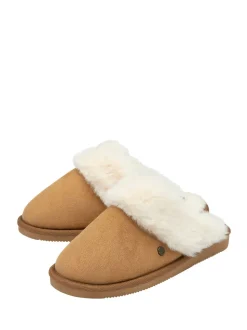 Bruin - Dunlop Faux Suede Mule Slippers Fur Collar