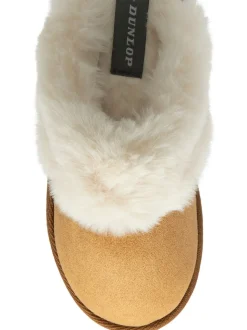 Bruin - Dunlop Faux Suede Mule Slippers Fur Collar